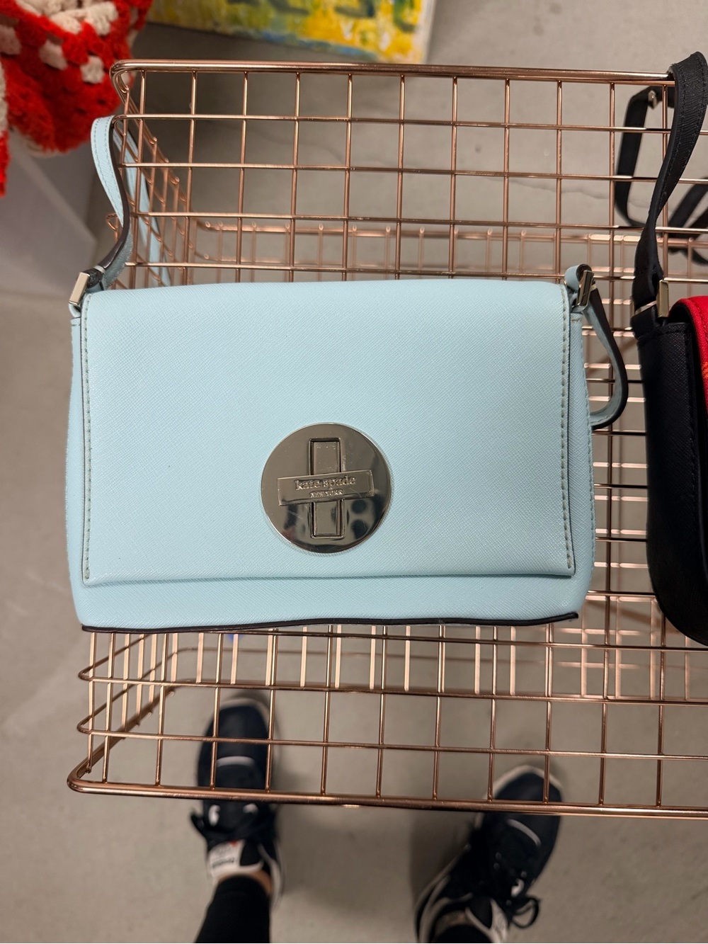 kate spade Pale Blue Crossbody Bag with Silver Turn-Lock